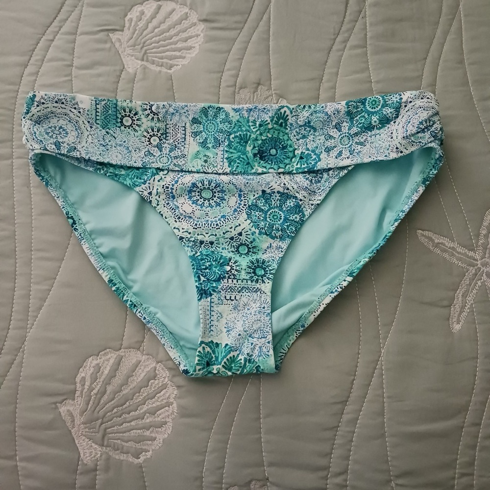 Bleu Rod Beattie Aqua Floral Bikini Bottom